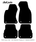 Black Floor Mats for Audi A6 - C5 Sedan Facelift (2002-2004) | No Steps - AutoWin