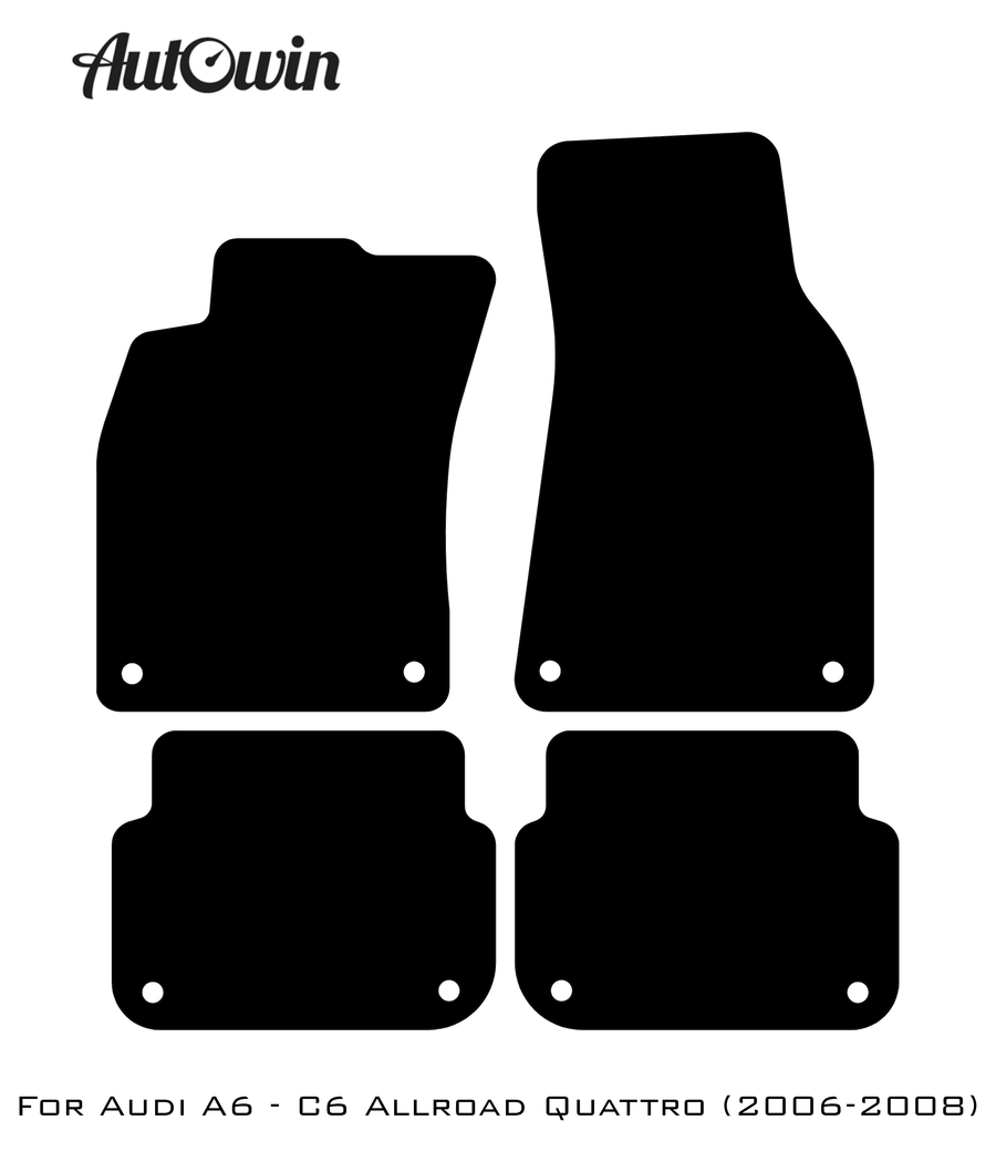 Black Floor Mats for Audi A6 - C6 Allroad Quattro (2006-2008) | No Steps - AutoWin