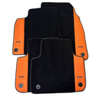 Black Floor Mats for Audi A8 D3 (2002-2010) With Orange Alcantara | ER56 Design - AutoWin