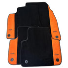 Black Floor Mats for Audi A8 D3 (2002-2010) With Orange Alcantara | ER56 Design - AutoWin