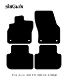 Black Floor Mats for Audi Q3 F3 (2018-2024) With Orange Alcantara | ER56 Design - AutoWin