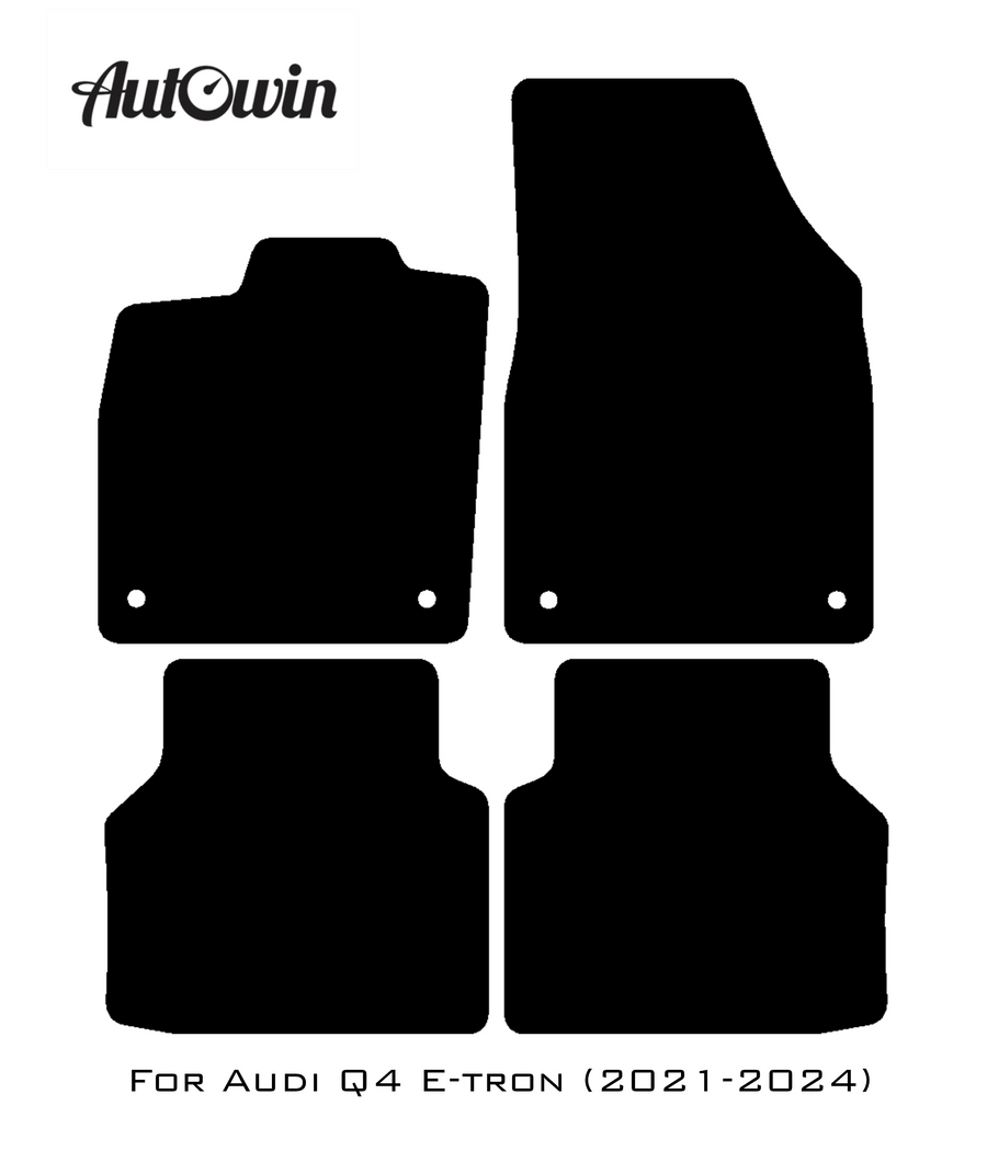 Black Floor Mats for Audi Q4 E-tron (2021-2024) | Fighter Jet Edition - AutoWin