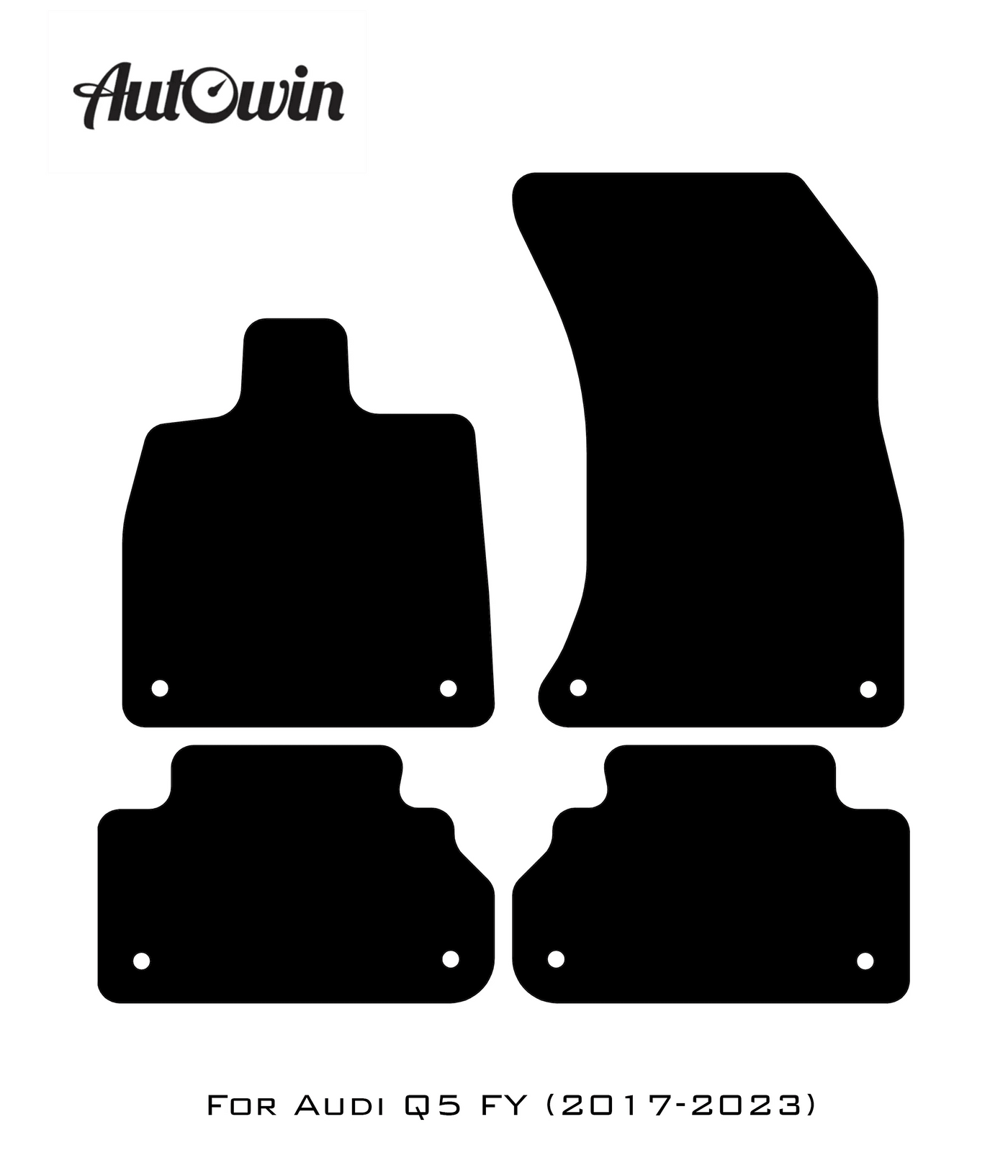 Black Floor Mats for Audi Q5 FY (2017-2023) | No Steps - AutoWin