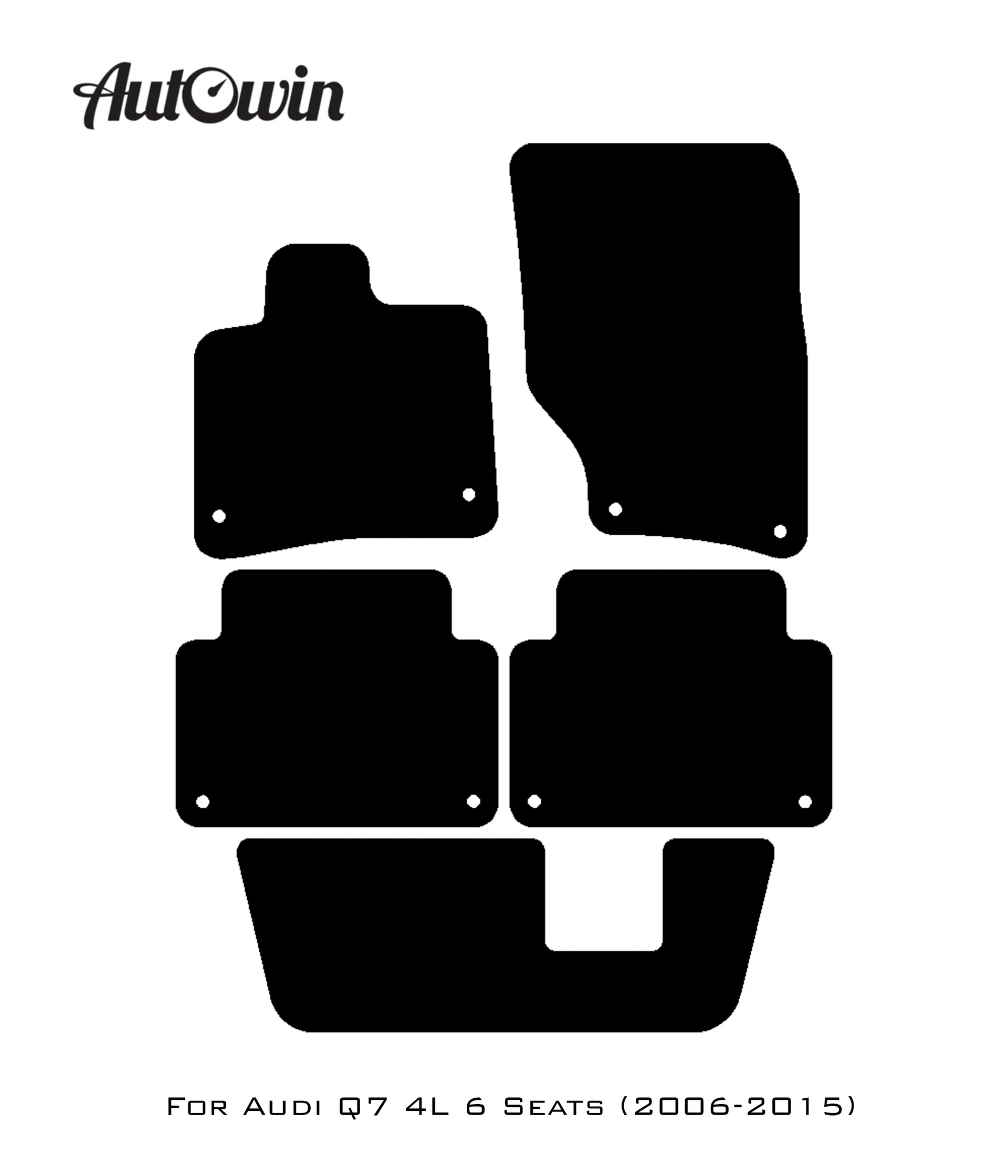 Black Floor Mats for Audi Q7 4L (2006-2015) | No Steps - AutoWin