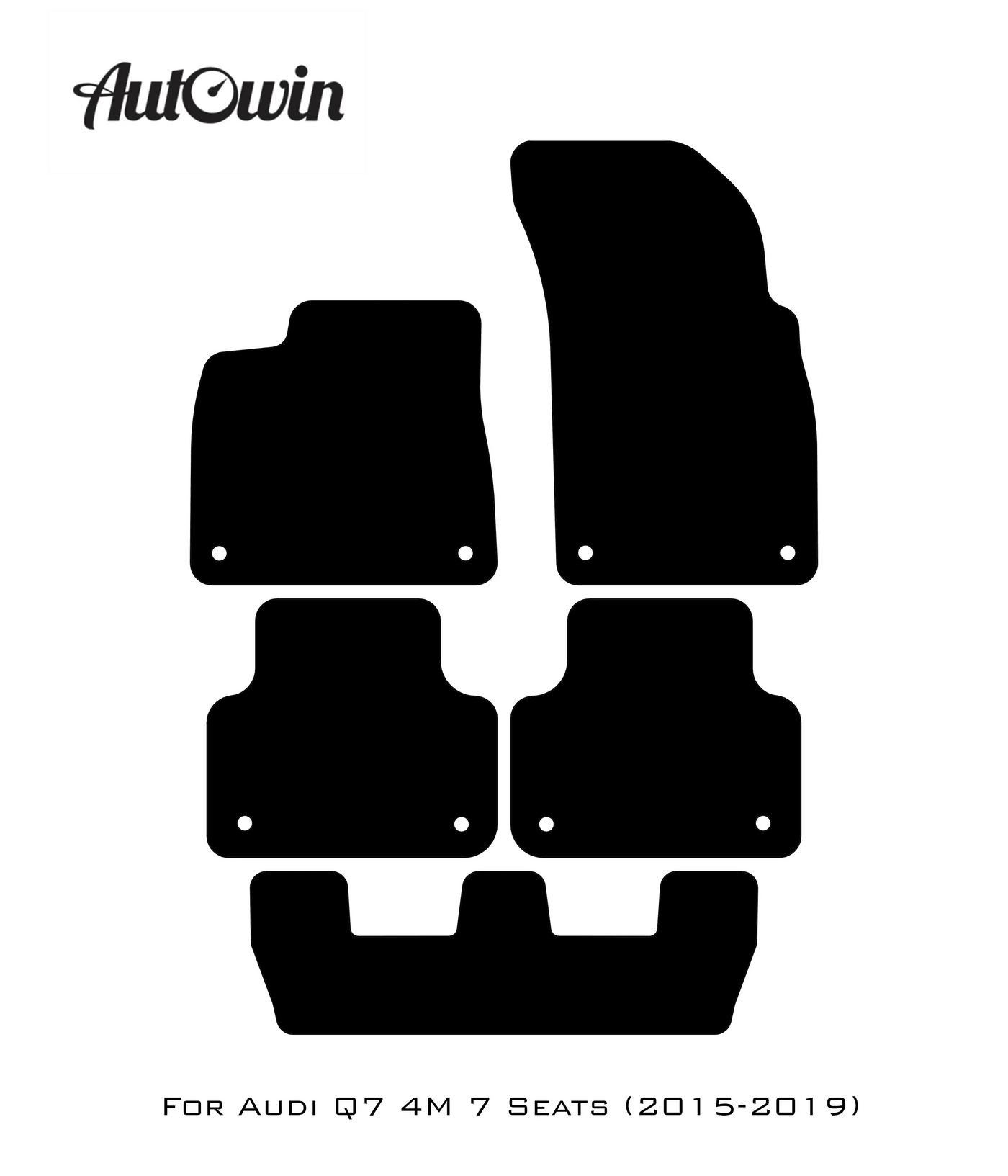 Black Floor Mats for Audi Q7 4M (2015-2019) | No Steps - AutoWin