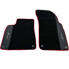 Black Floor Mats for Bentley Flying Spur (2013-2019) with Leather | Red Trim - AutoWin