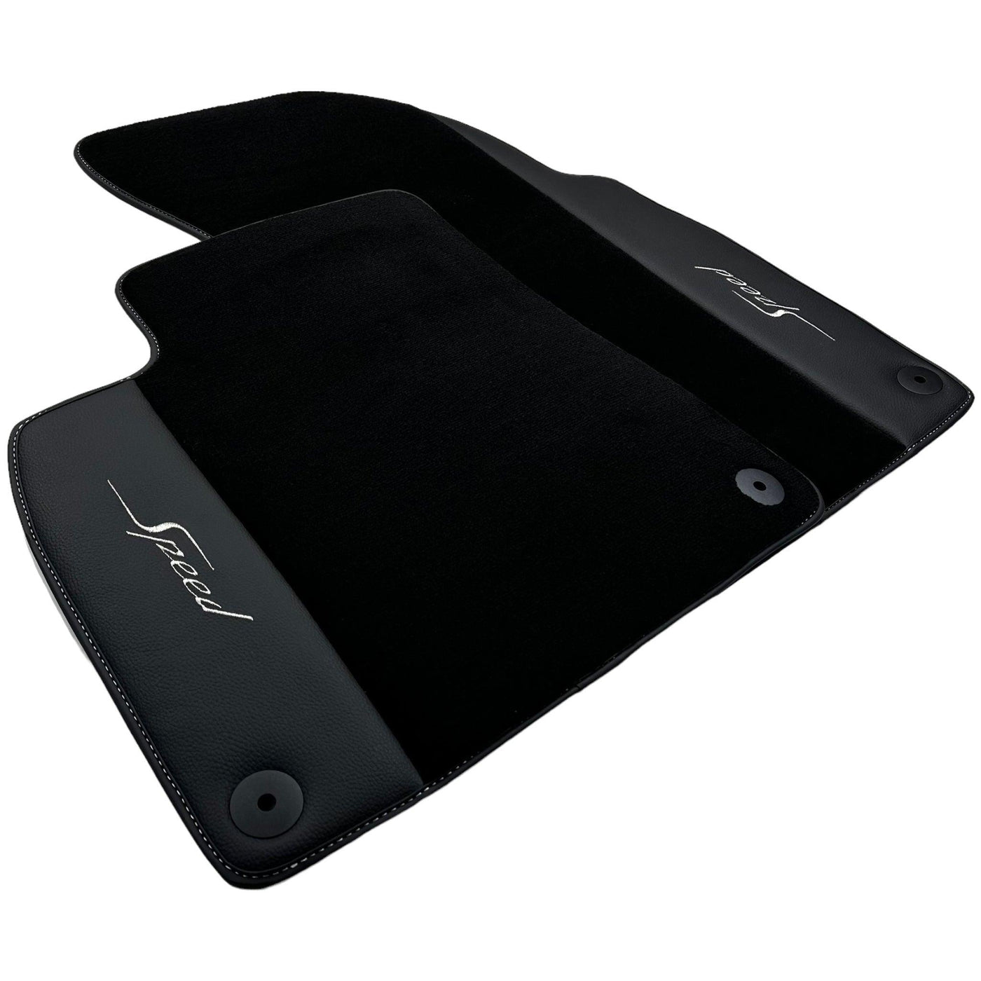 Black Floor Mats For Bentley Mulsanne (2010-2020) with Leather - AutoWin