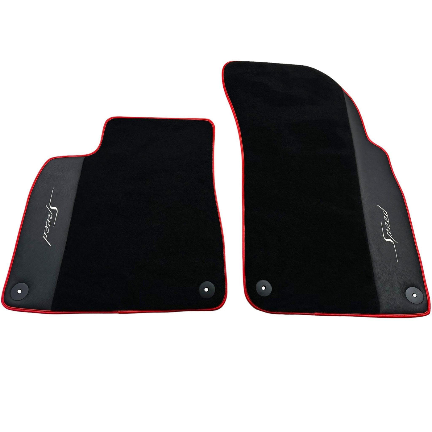 Black Floor Mats for Bentley Mulsanne (2010-2020) with Leather | Red Trim - AutoWin