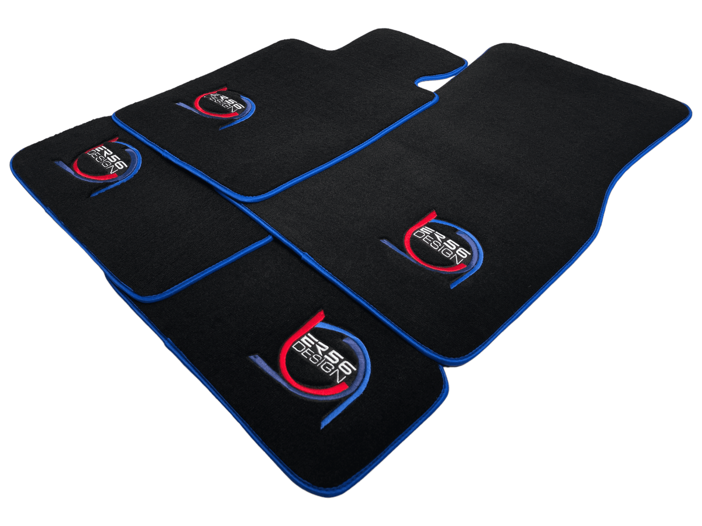Black Floor Mats For BMW 2 Series G42 2-door Coupe ER56 Design Limited Edition Blue Trim - AutoWin