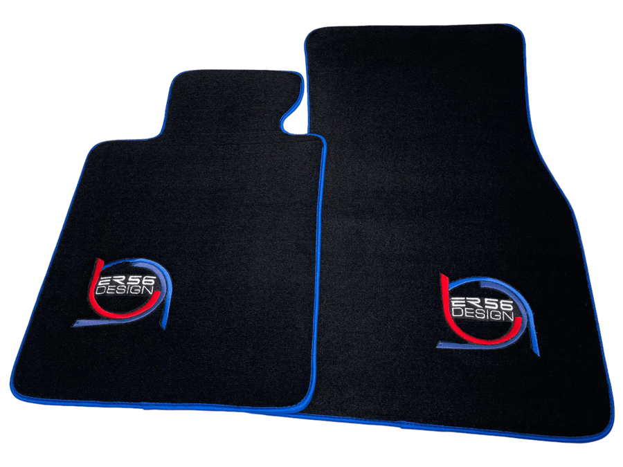 Black Floor Mats For BMW 3 Series E30 2-doors Coupe ER56 Design Limited Edition Blue Trim - AutoWin