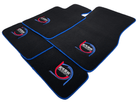 Black Floor Mats For BMW 3 Series E46 Convertible ER56 Design Limited Edition Blue Trim - AutoWin