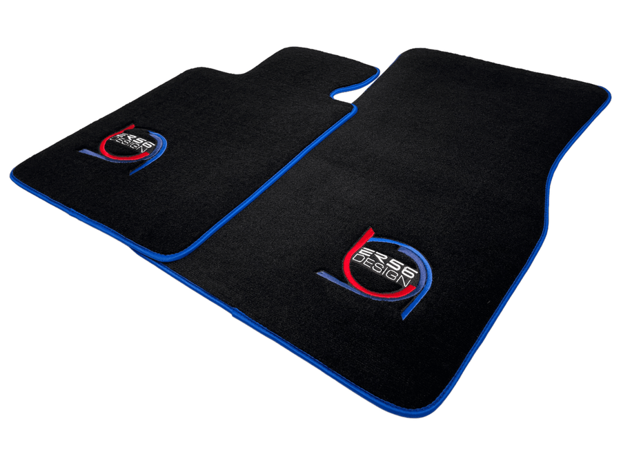 Black Floor Mats For BMW 3 Series E91 5-door Touring ER56 Design Limited Edition Blue Trim - AutoWin
