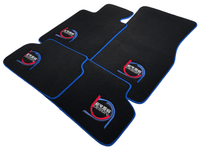Black Floor Mats For BMW 3 Series E91 5-door Touring ER56 Design Limited Edition Blue Trim - AutoWin