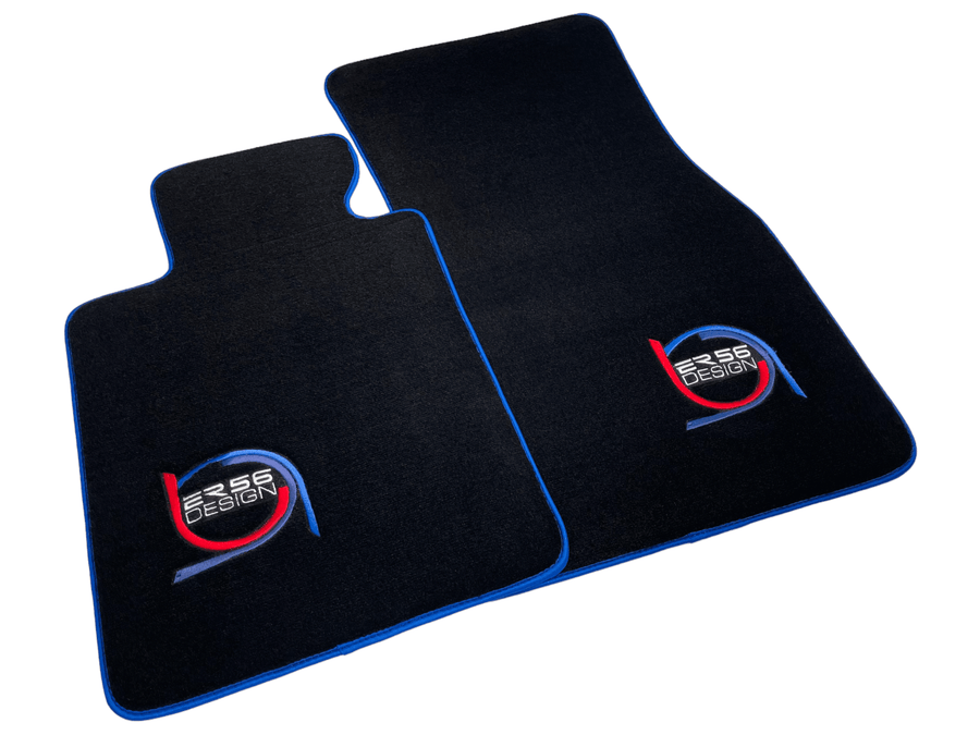 Black Floor Mats For BMW 3 Series E91 5-door Touring ER56 Design Limited Edition Blue Trim - AutoWin