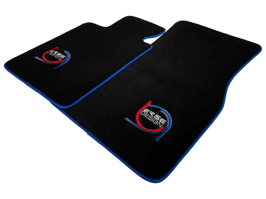 Black Floor Mats For BMW 3 Series E91 5-door Touring ER56 Design Limited Edition Blue Trim - AutoWin