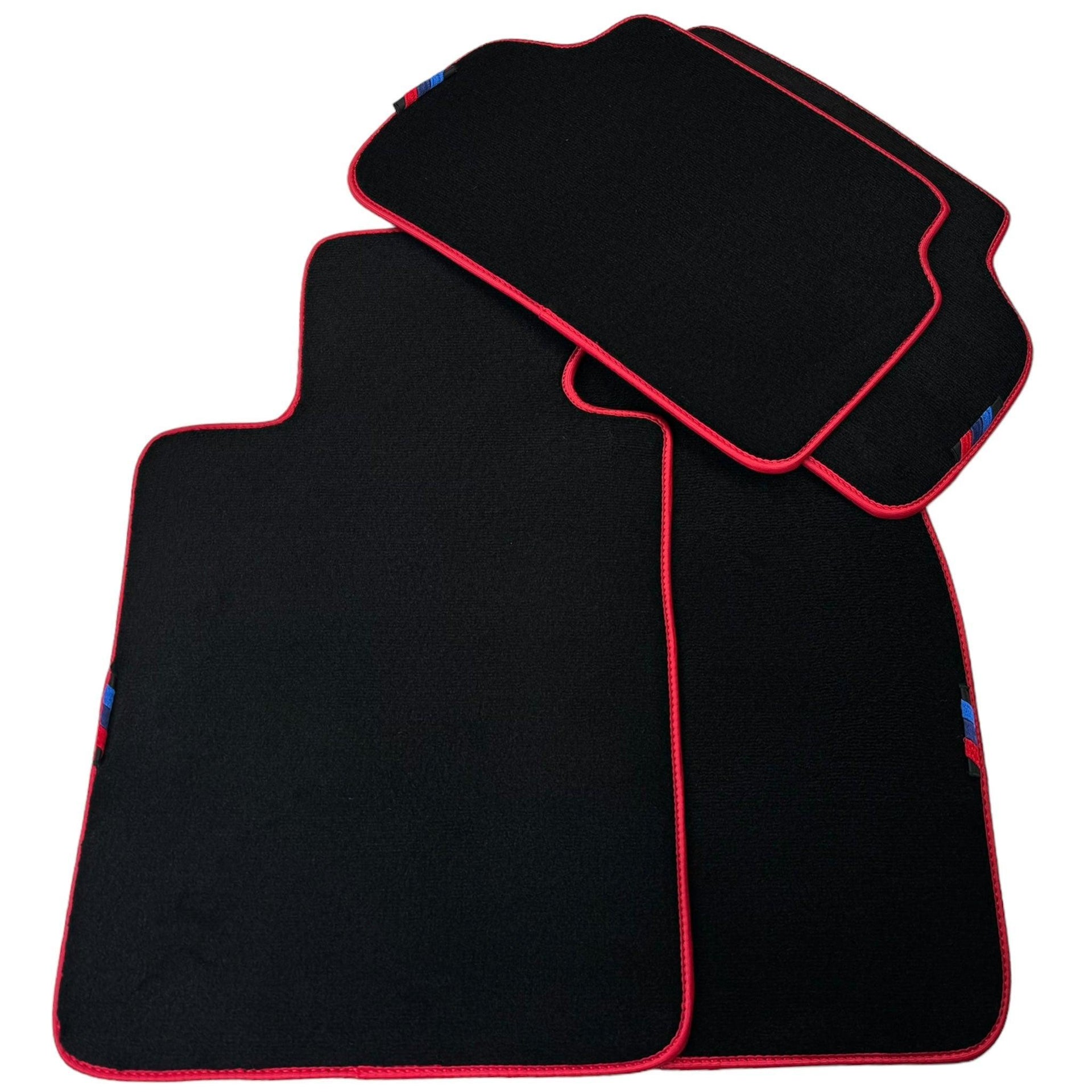 Black Floor Mats For BMW 5 Series F11 | Red Trim - AutoWin