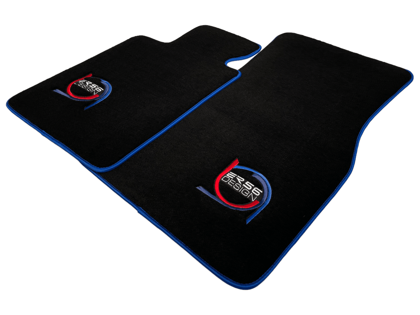 Black Floor Mats For BMW 5 Series G30 ER56 Design Limited Edition Blue Trim - AutoWin
