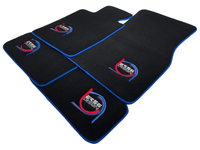 Black Floor Mats For BMW M3 E30 ER56 Design Limited Edition Blue Trim - AutoWin