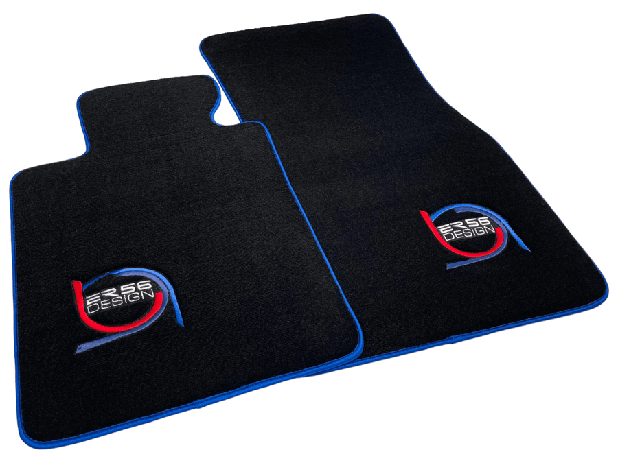 Black Floor Mats For BMW M6 F12 Convertible ER56 Design Limited Edition Blue Trim - AutoWin