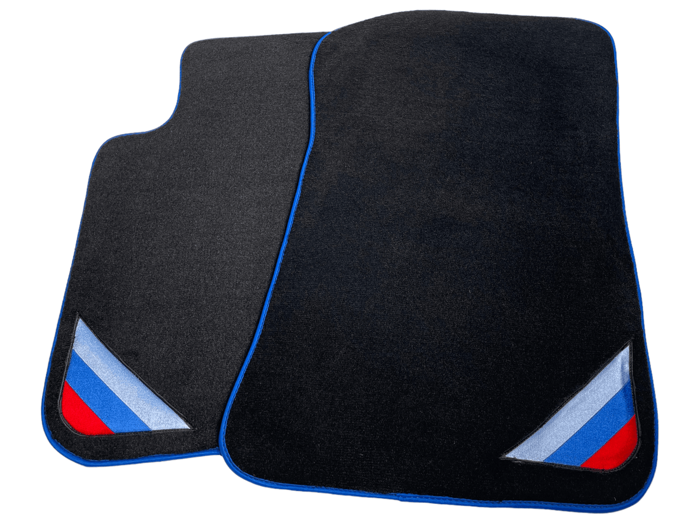 Black Floor Mats For BMW X1 Series E84 With Blue Trim - AutoWin
