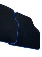 Black Floor Mats For BMW X1 Series E84 With Blue Trim - AutoWin