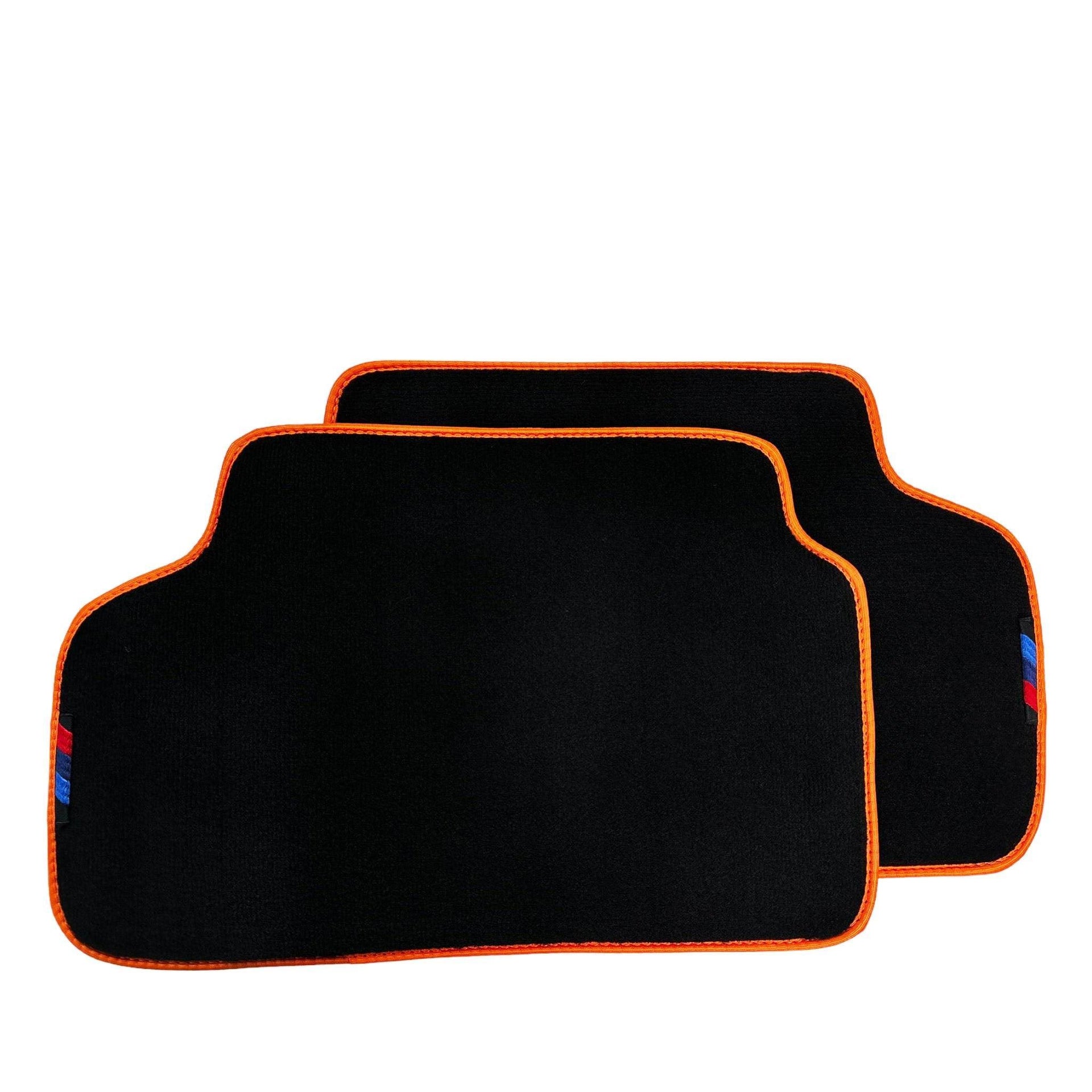 Black Floor Mats For BMW X4M Series F98 | Orange Trim - AutoWin