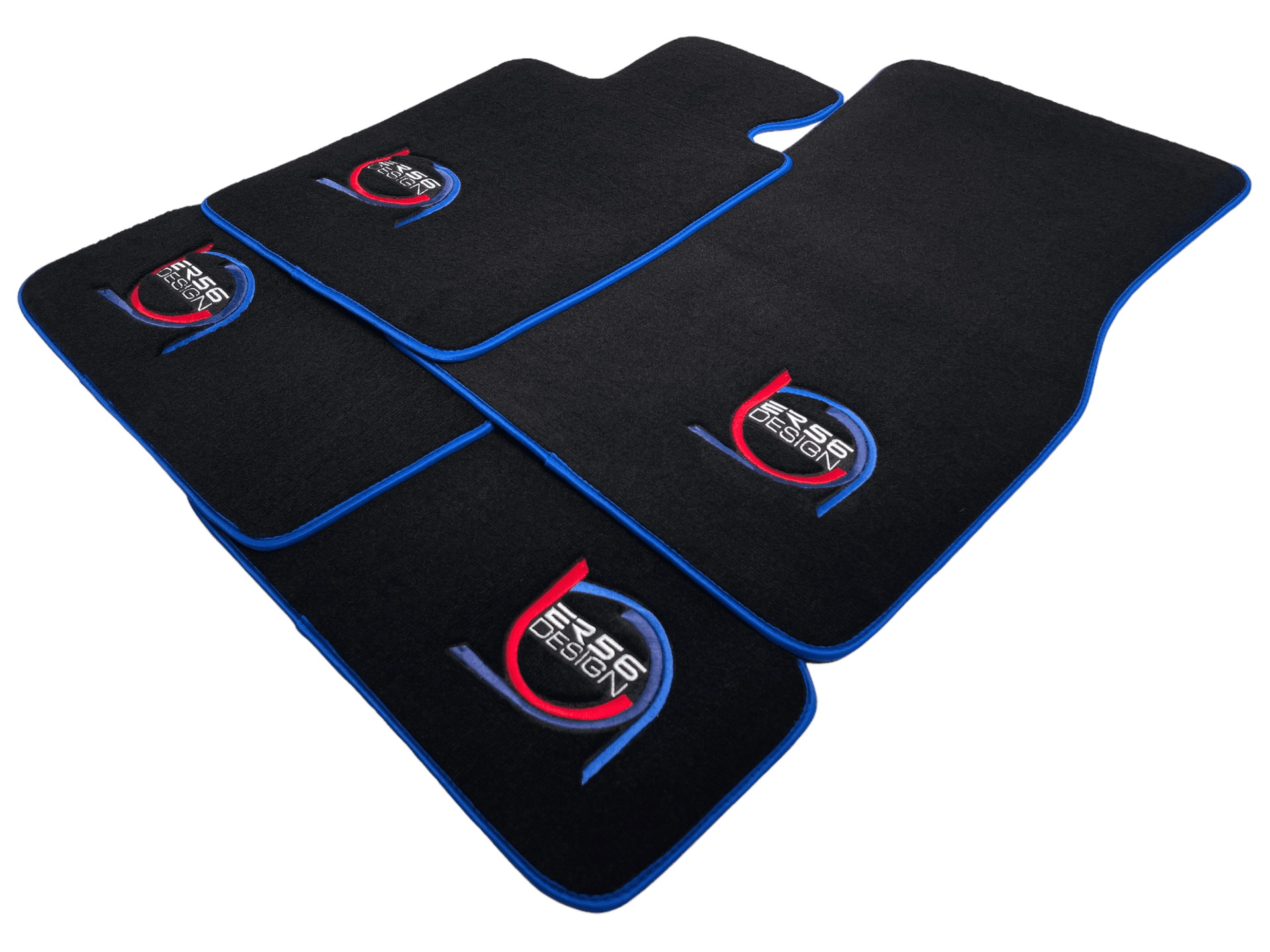 Black Floor Mats For BMW X5M F85 SUV ER56 Design Limited Edition Blue Trim - AutoWin
