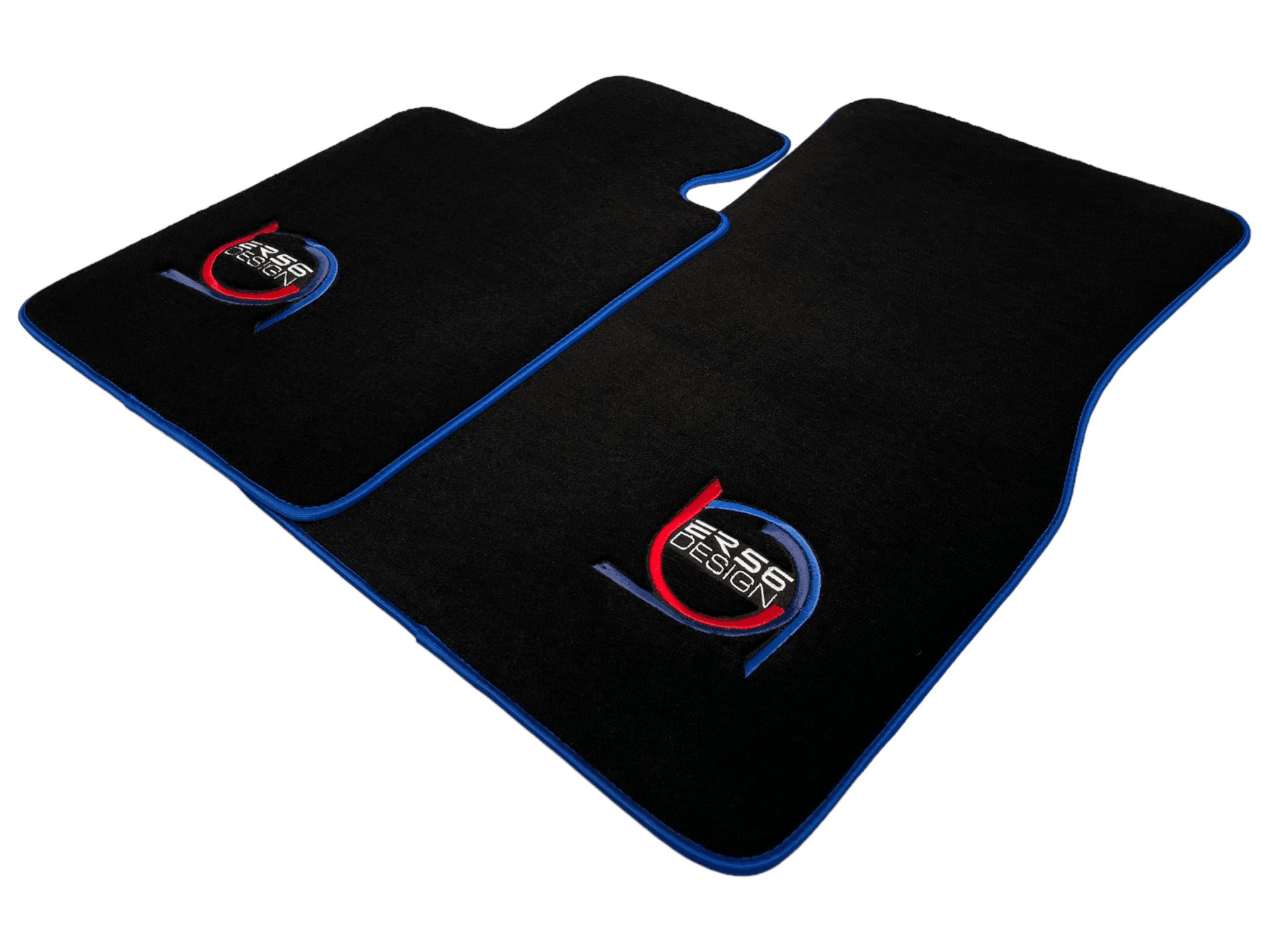 Black Floor Mats For BMW X6M F96 SUV ER56 Design Limited Edition Blue Trim - AutoWin
