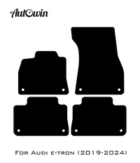 Black Floor Mats for e-tron (2019-2024) With Orange Alcantara | ER56 Design - AutoWin
