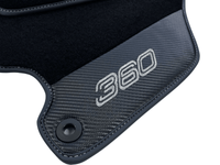 Black Floor Mats For Ferrari 360 Modena 1999-2005 With Carbon Fiber Leather - AutoWin