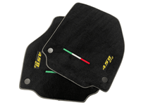 Black Floor Mats For Ferrari 458 Gt2 2012-2015 Yellow Sewing - AutoWin