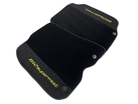 Black Floor Mats For Ferrari 812 Superfast With Alcantara Leather Yellow Edition - AutoWin