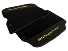 Black Floor Mats For Ferrari 812 Superfast With Alcantara Leather Yellow Edition - AutoWin
