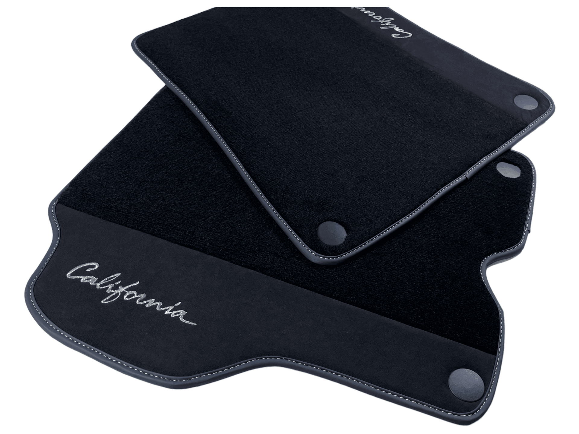 Black Floor Mats For Ferrari California 2008-2014 With Alcantara - AutoWin