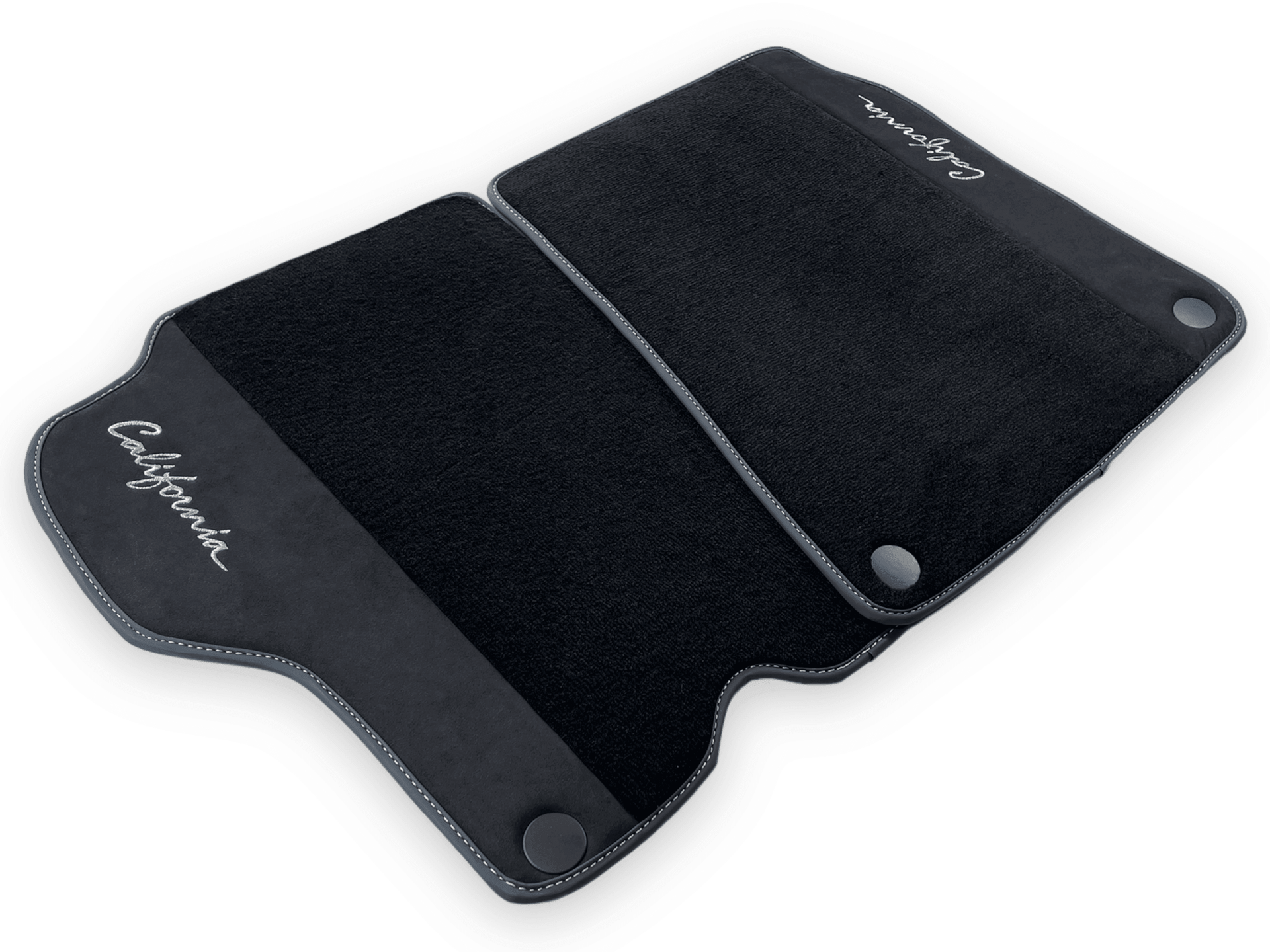 Black Floor Mats For Ferrari California 2008-2014 With Alcantara - AutoWin