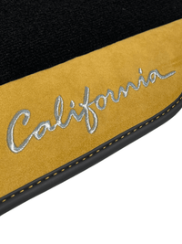 Black Floor Mats For Ferrari California 2008-2014 With Tan Alcantara - AutoWin