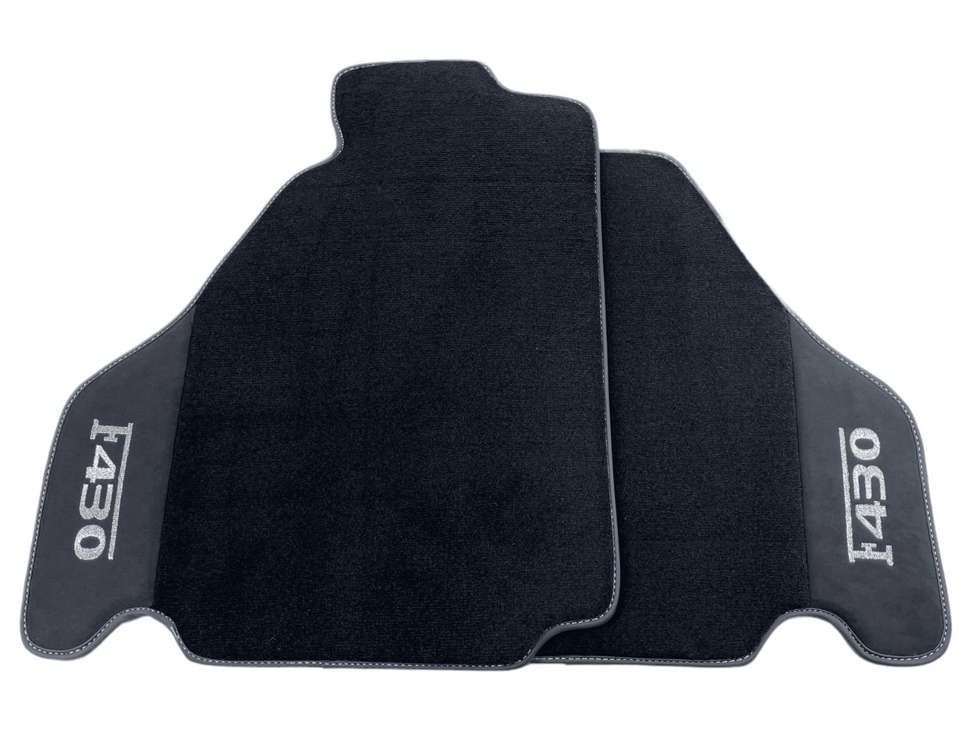 Black Floor Mats For Ferrari F430 2004-2009 With Alcantara Leather - AutoWin