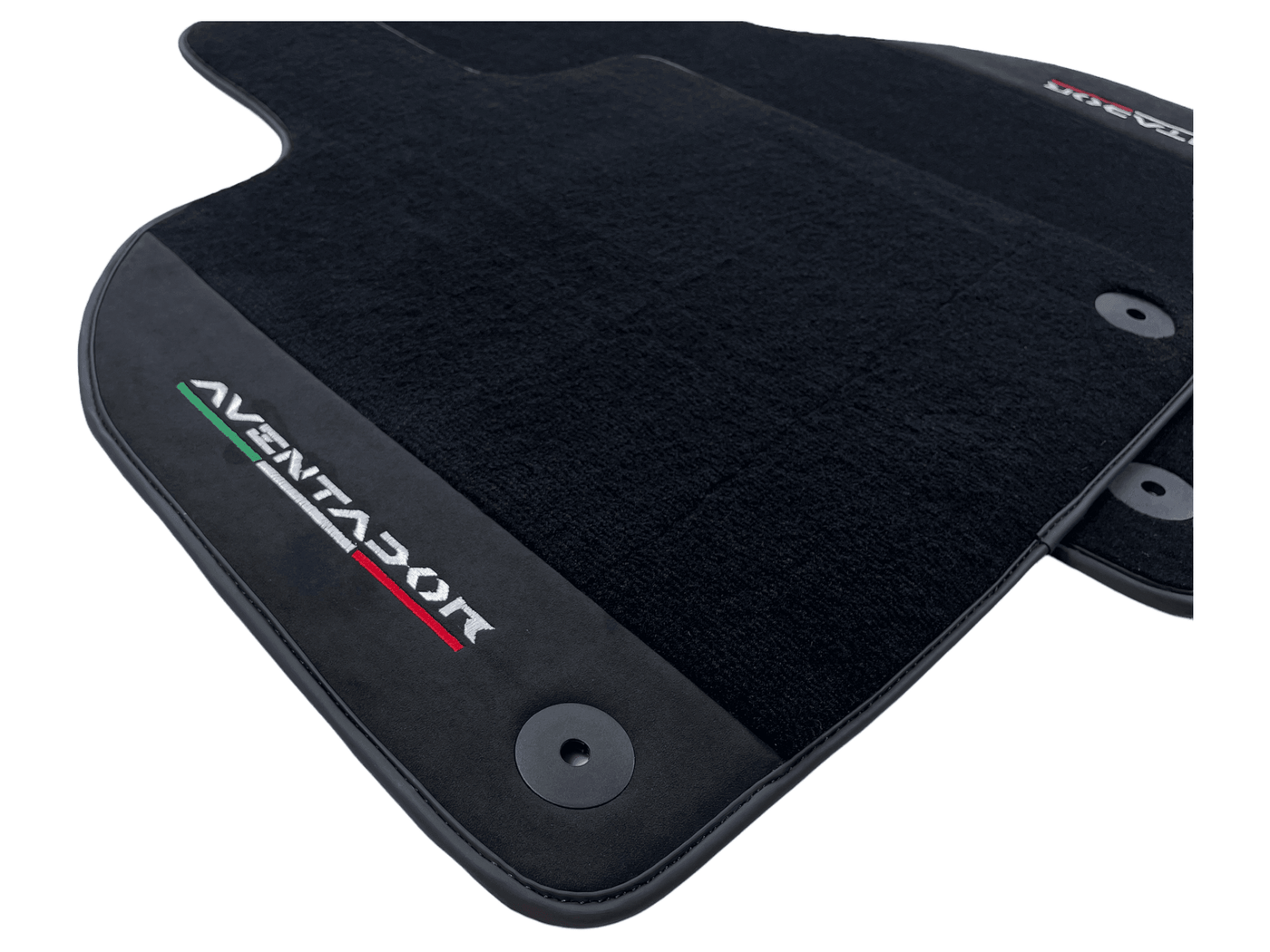 Black Floor Mats for Lamborghini Aventador With Alcantara Leather - AutoWin