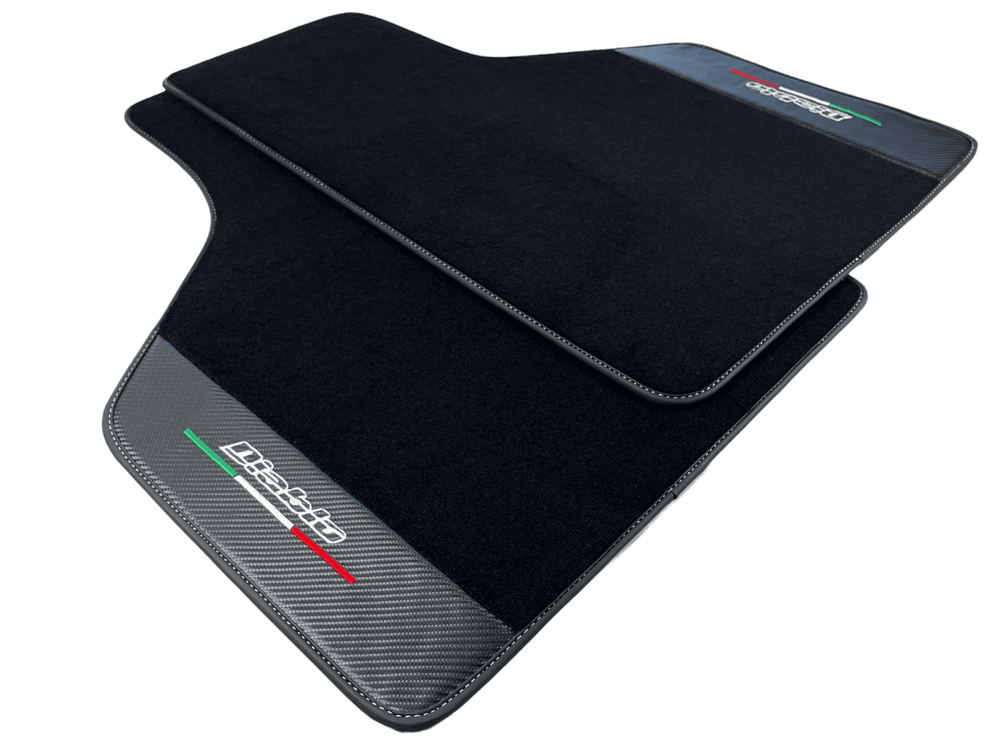 Black Floor Mats for Lamborghini Diablo 1990-2001 With Carbon Fiber Leather - AutoWin