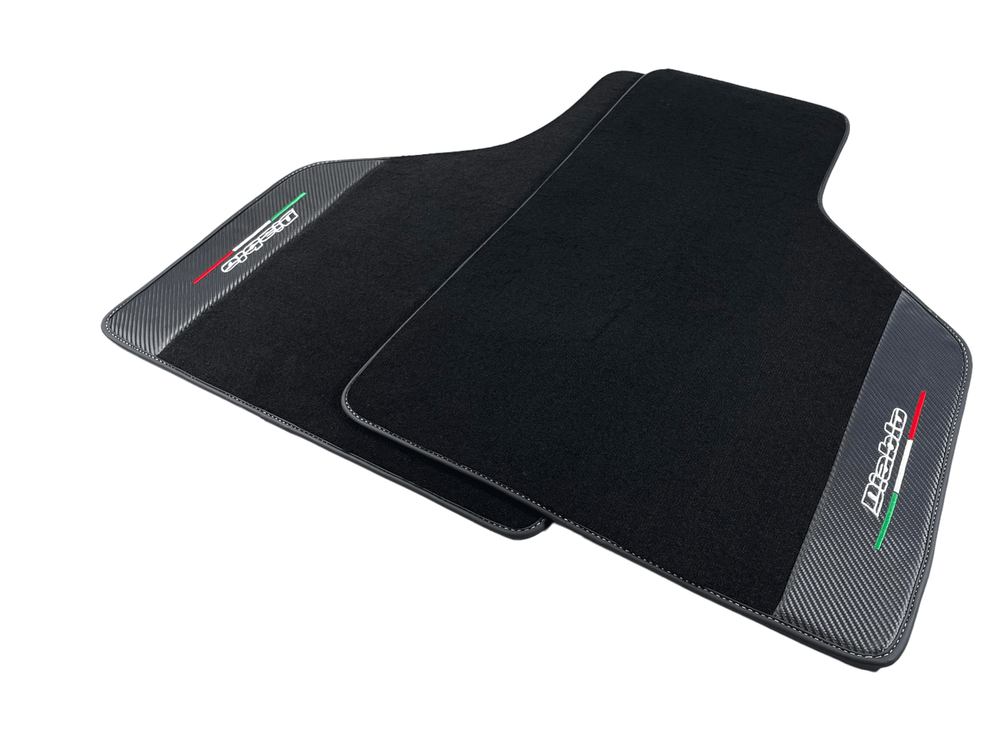 Black Floor Mats for Lamborghini Diablo 1990-2001 With Carbon Fiber Leather - AutoWin