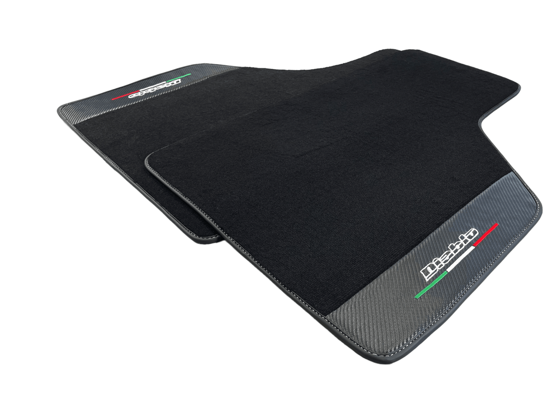 Black Floor Mats for Lamborghini Diablo 1990-2001 With Carbon Fiber Leather - AutoWin