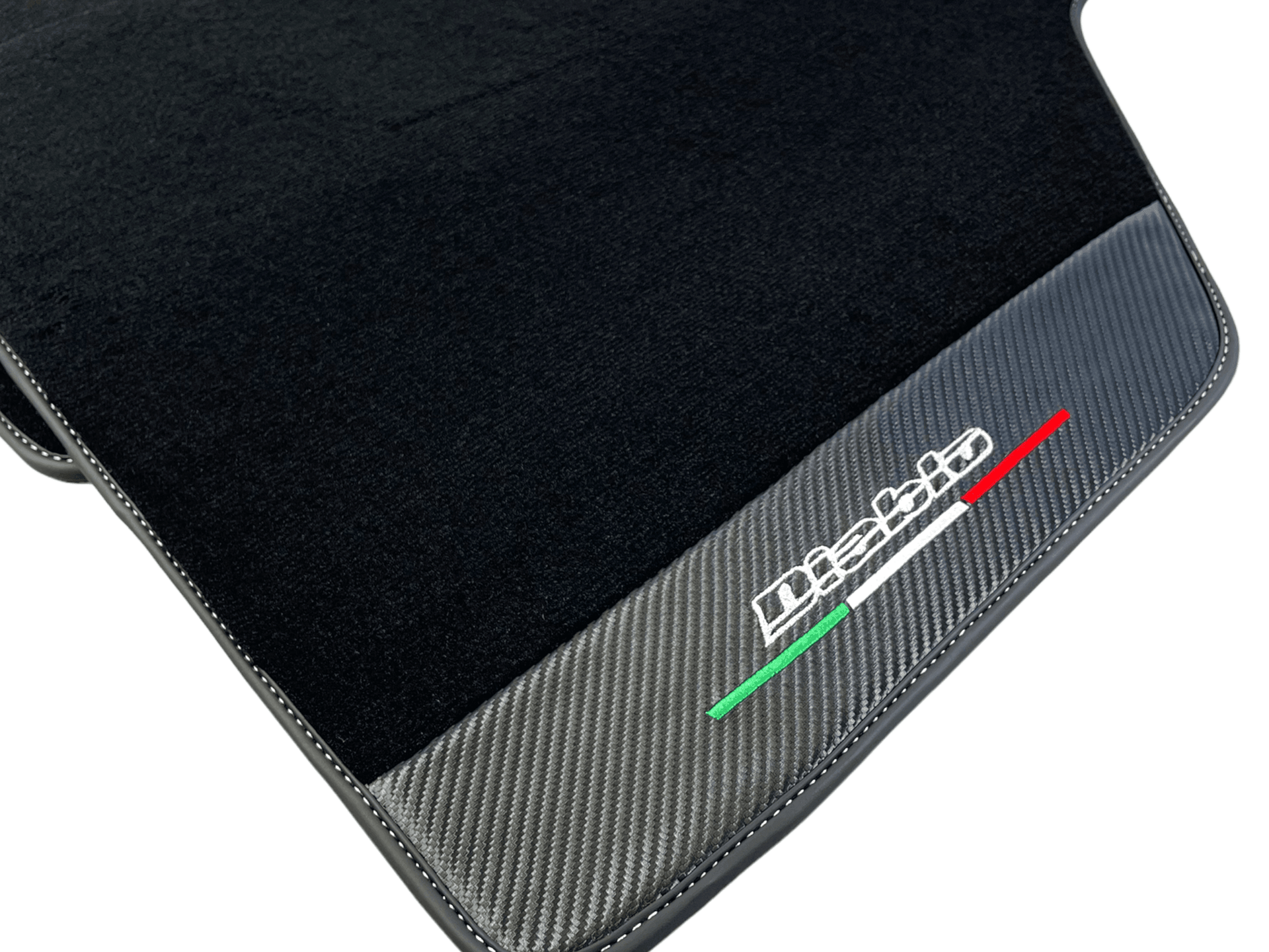 Black Floor Mats for Lamborghini Diablo 1990-2001 With Carbon Fiber Leather - AutoWin