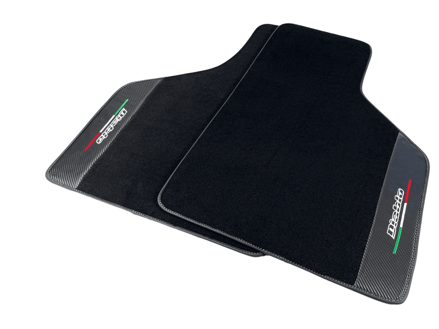 Black Floor Mats for Lamborghini Diablo 1990-2001 With Carbon Fiber Leather - AutoWin
