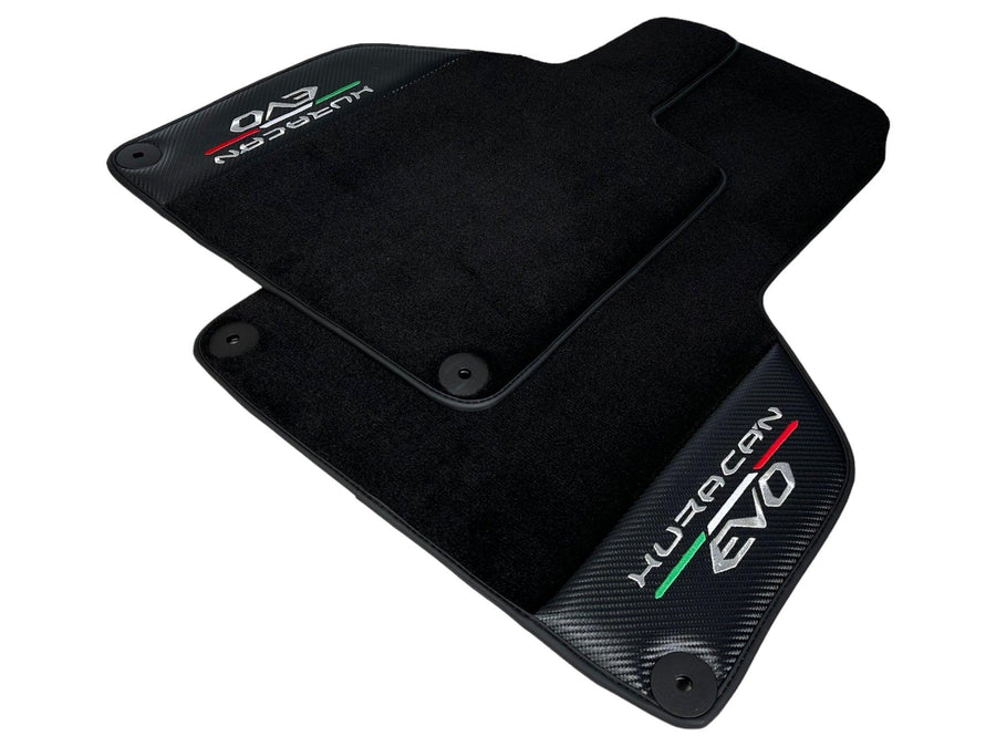 Huracan EVO (2014-2023): Black Mats with Carbon Fiber Borders