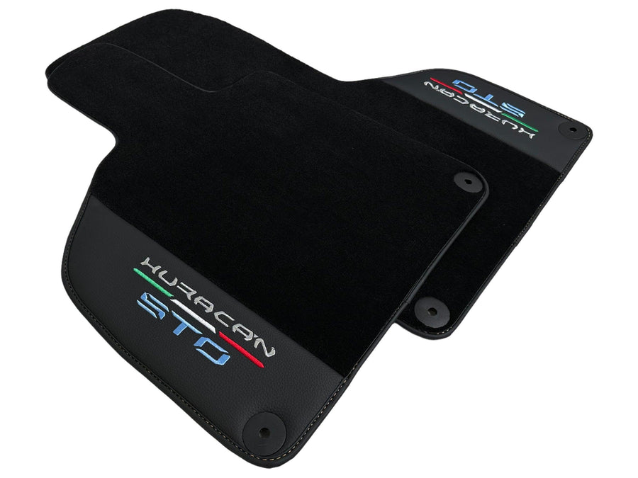 Black Leather Floor Mats for Lamborghini Huracan STO - USA | FedEx Express