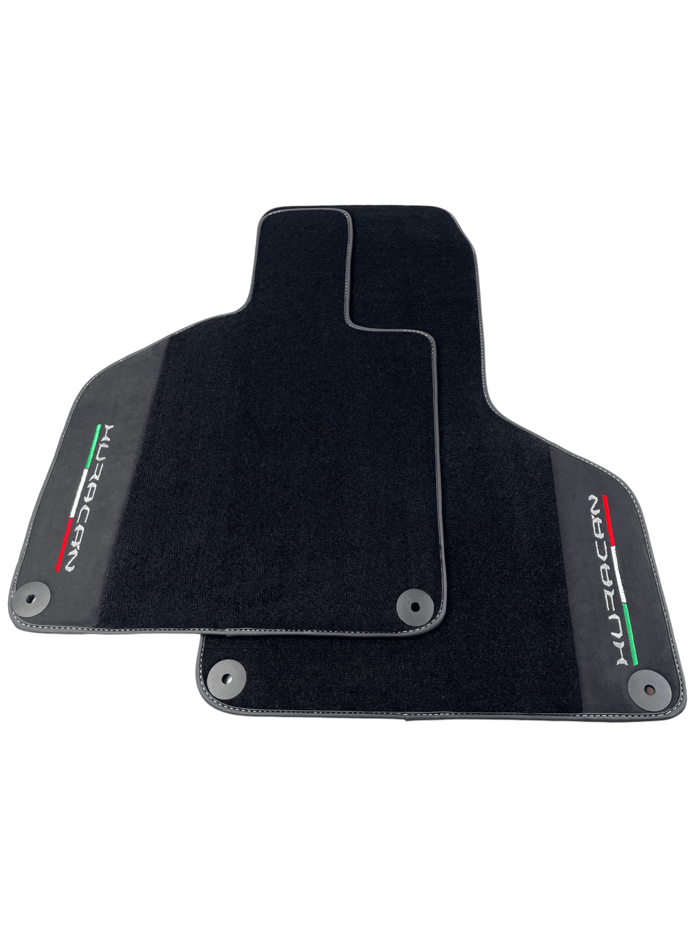 Black Carpet Floor Mats for Lamborghini Huracan with Alcantara Leather - AutoWin