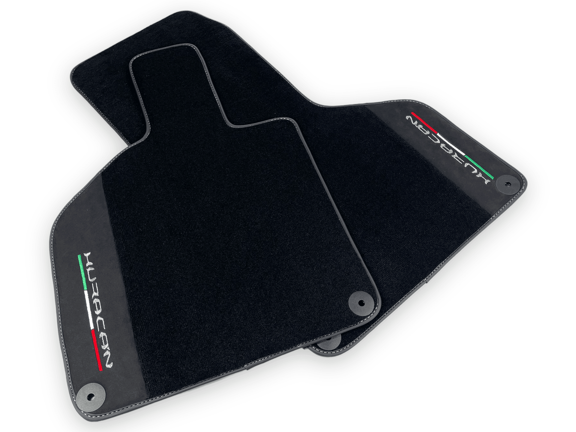 Black Carpet Floor Mats for Lamborghini Huracan with Alcantara Leather - AutoWin