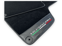 Black Floor Mats for Lamborghini Huracan With Carbon Fiber Leather - AutoWin