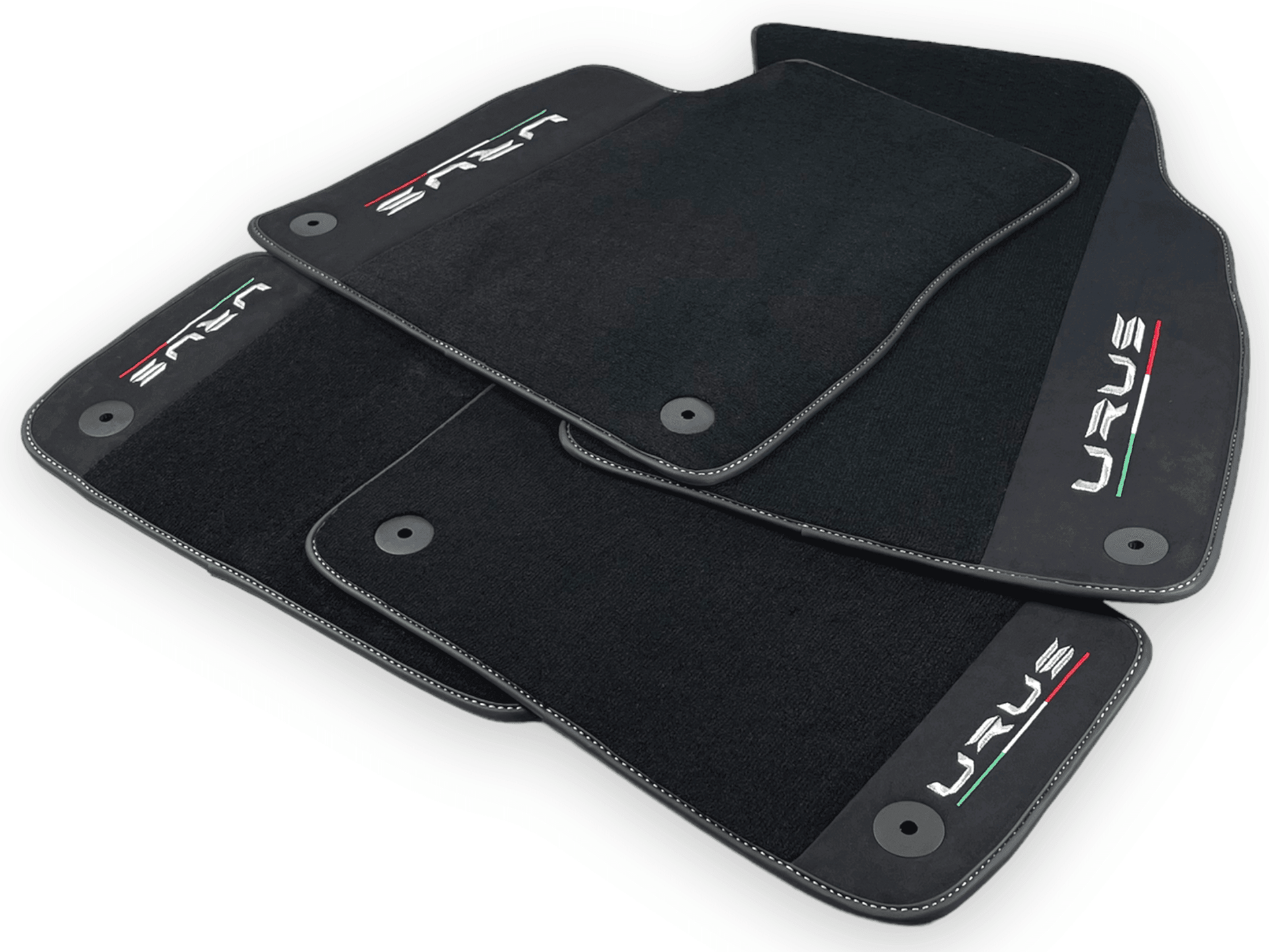 Black Floor Mats For Lamborghini Urus With Alcantara Leather - AutoWin