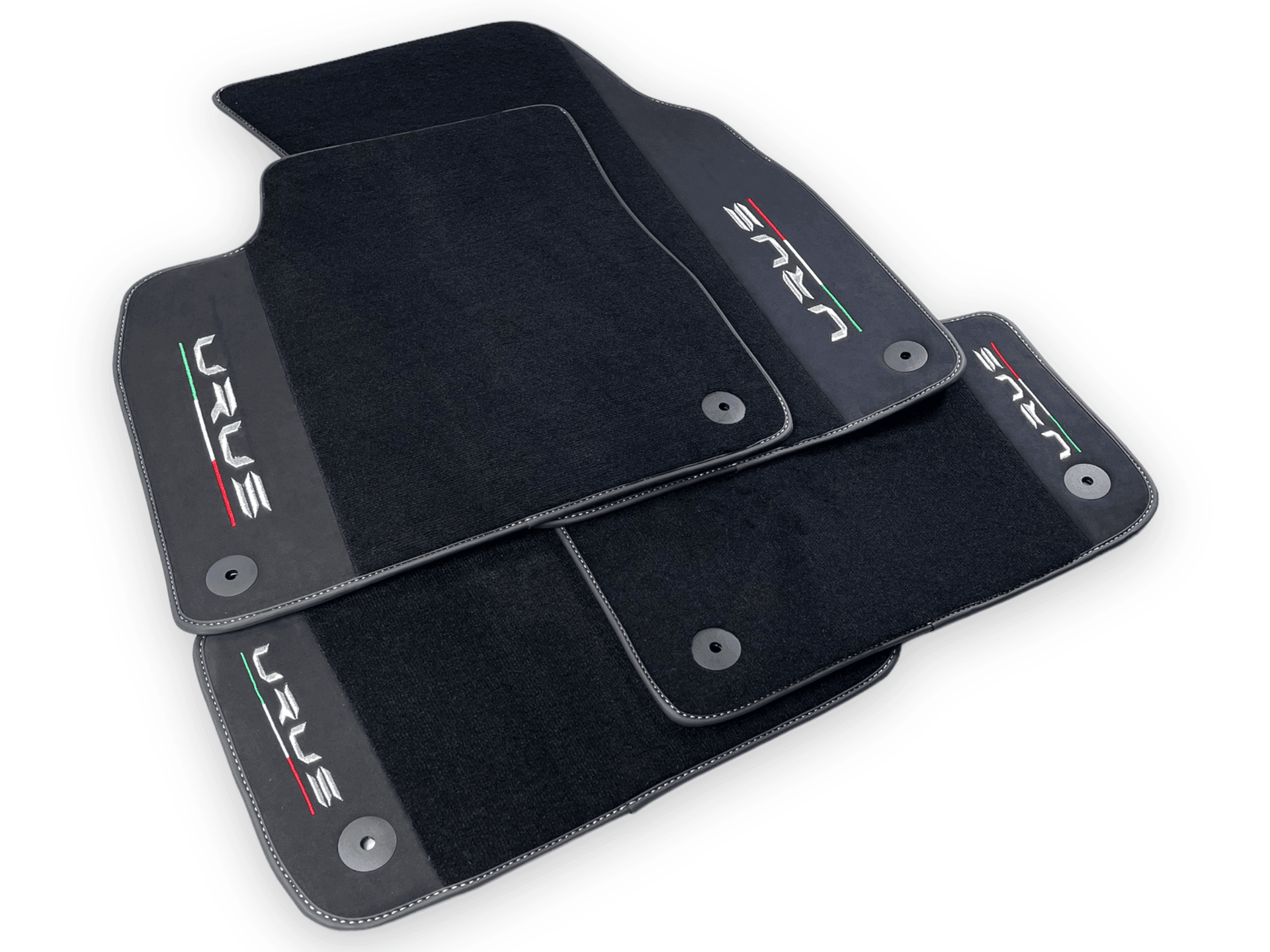 Black Floor Mats For Lamborghini Urus With Alcantara Leather - AutoWin